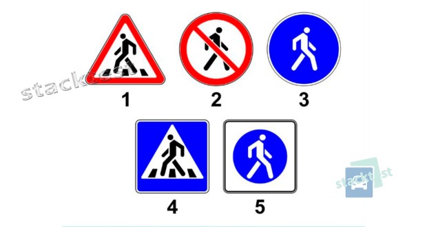 Какой из показанных на рисунке дорожных знаков относится к группе «Предупреждающие знаки»?