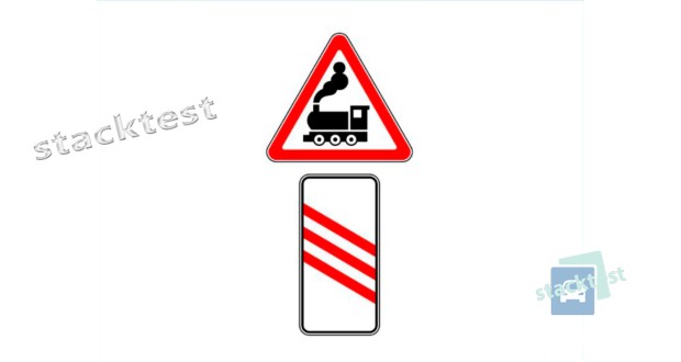 На какой стороне дороги устанавливается такое сочетание предупреждающих дорожных знаков?