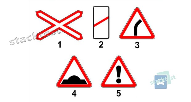 Какой из показанных на рисунке дорожных знаков устанавливается в пределах опасного участка дороги или непосредственно перед ним?