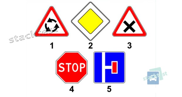 Какие из показанных на рисунке дорожных знаков устанавливают очерёдность проезда перекрёстков и пересечений отдельных проезжих частей дорог?