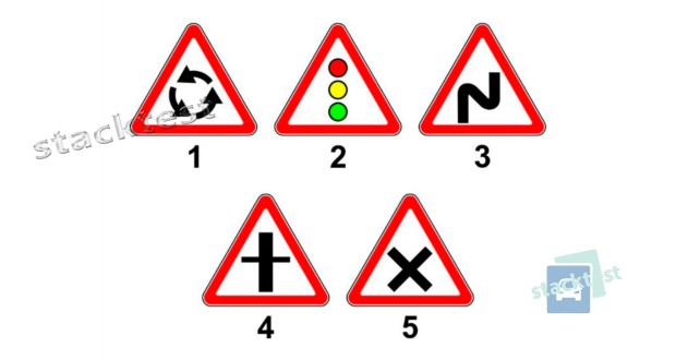 Какие из показанных на рисунке дорожных знаков относятся к группе знаков приоритета?