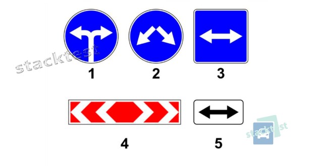 Какой из показанных на рисунке дорожных знаков называется «Объезд препятствия справа или слева»?