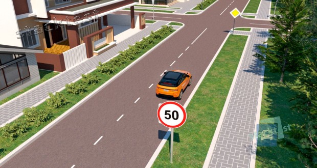 Распространяется ли действие дорожного знака «Ограничение максимальной скорости» на участок дороги за перекрёстком?