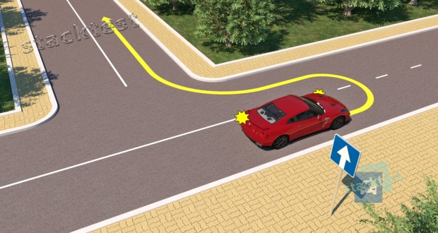 Нарушит ли Правила дорожного движения водитель красного легкового автомобиля, совершив показанный на рисунке манёвр?