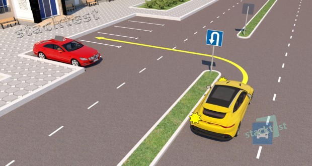 Разрешено ли водителю жёлтого легкового автомобиля повернуть налево в показанной ситуации?