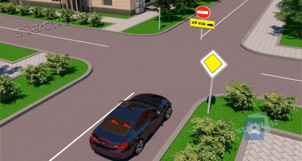 В каких направлениях разрешено продолжить движение водителю легкового автомобиля?