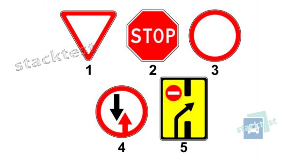 Какой из показанных на рисунке дорожных знаков относится к группе запрещающих знаков?