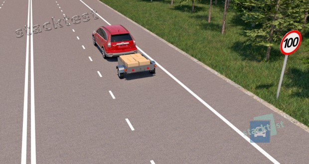 Разрешается ли водителю легкового автомобиля с прицепом двигаться со скоростью, указанной на дорожном знаке?