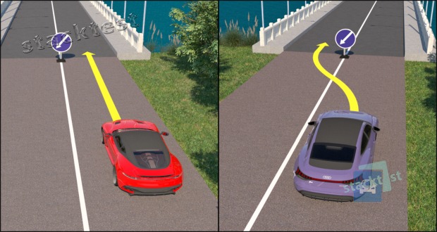 На каком рисунке водитель едет правильно?