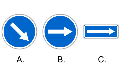 Який знак зобов'язує об'їжджати перешкоду праворуч?