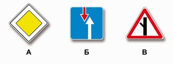Які із зазначених знаків надають право переважного проїзду нерегульованих перехресть?