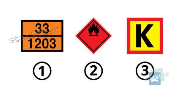Какой из опознавательных знаков устанавливается на транспортных средствах, перевозящих опасные грузы?