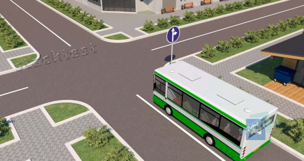 Чи дозволено поворот ліворуч водієві автобуса, що рухається за встановленим маршрутом, у зображеній ситуації?