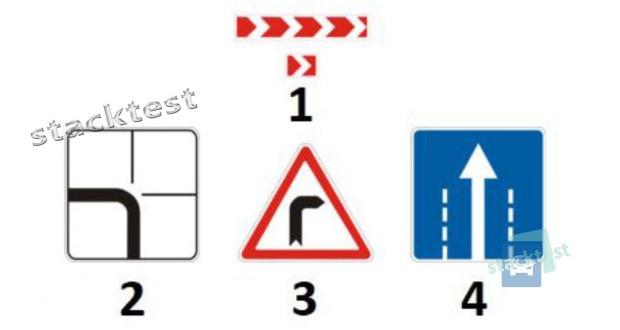 Какой из перечисленных дорожных знаков указывает водителю о приближении к опасному повороту дороги?