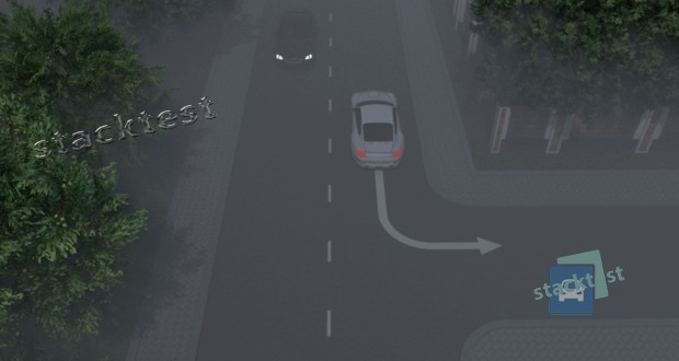 Чи дозволено автомобілю рух заднім ходом у даному місці в умовах недостатньої видимості?