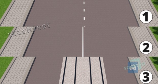 На каком из рисунков показана дорога с двухсторонним движением в населенном пункте, на которой водитель может поставить транспортное средство на стоянку или остановку на левой стороне?