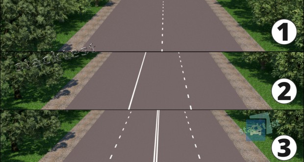 На якому з малюнків показана дорога, на якій дозволено виїжджати на призначений для зустрічного руху бік дороги?