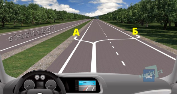В каком из указанных мест вы можете пересечь сплошную линию дорожной разметки и остановиться?