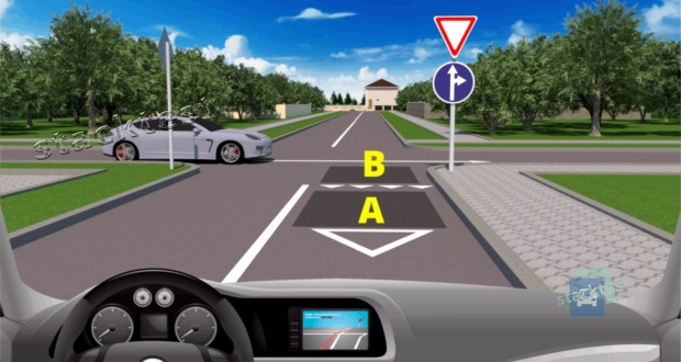 На якому з місць водій повинен зупинити свій транспортний засіб у разі зупинки для виконання вимоги дати дорогу?