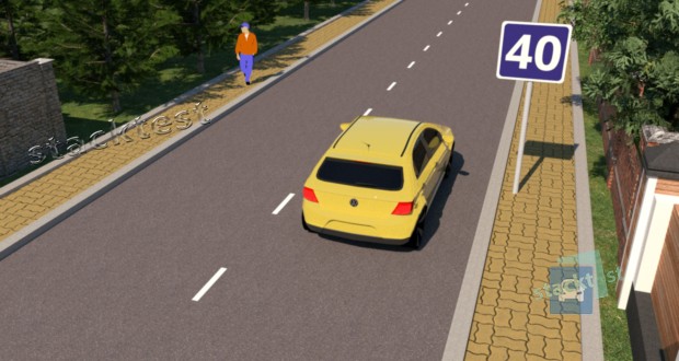 С какой максимальной скоростью разрешено движение водителю легкового автомобиля в представленной ситуации?