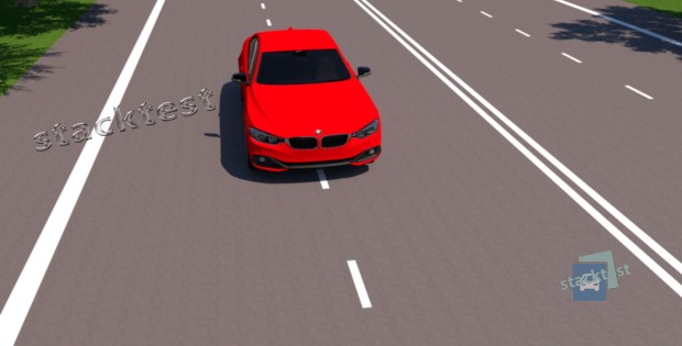 Правильно ли водитель автомобиля движется по дороге, которая разделена на полосы линиями дорожной разметки?