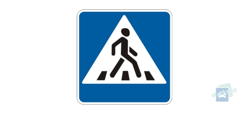 Які вимоги діють на пішохідному переході, позначеному цим знаком?