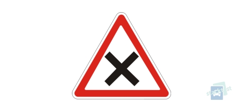 Як повинен вчинити водій, наближаючись до перехрестя, позначеного цим знаком?