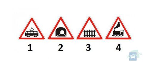 Який із представлених дорожніх знаків встановлюється перед залізничним переїздом із шлагбаумом?