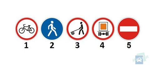 Який із представлених дорожніх знаків забороняє рух пішоходів із ручними візками?