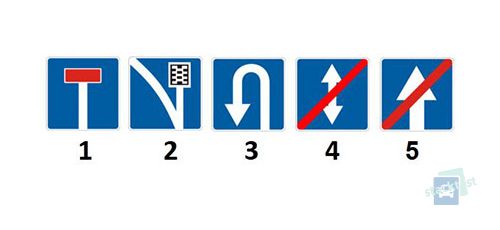 Який із представлених дорожніх знаків означає кінець дороги з одностороннім рухом?