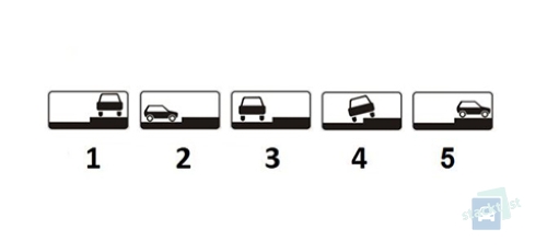 Milline järgmistest liiklusmärkidest lubab kõigil sõidukitel parkida sellel näidatud viisil?