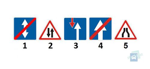 Milline järgmistest liiklusmärkidest hoiatab vastutuleva teelõigu algusest pärast ühesuunalist liiklust?