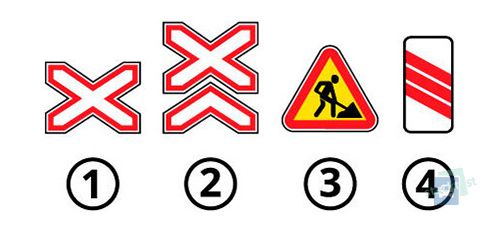Який із зазначених знаків встановлюється безпосередньо перед небезпечною ділянкою дороги?