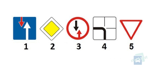 Який із представлених дорожніх знаків надає переважне право проїзду вузької ділянки дороги водію зустрічного транспортного засобу?
