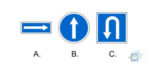 Какой знак обязывает водителя ехать в указанном направлении?